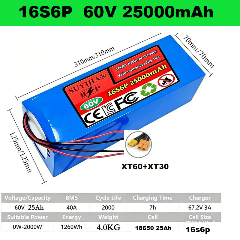 60V 18650 Lithium Battery Pack - огляд і ціна 60V 30Ah Electric Scooter Battery
