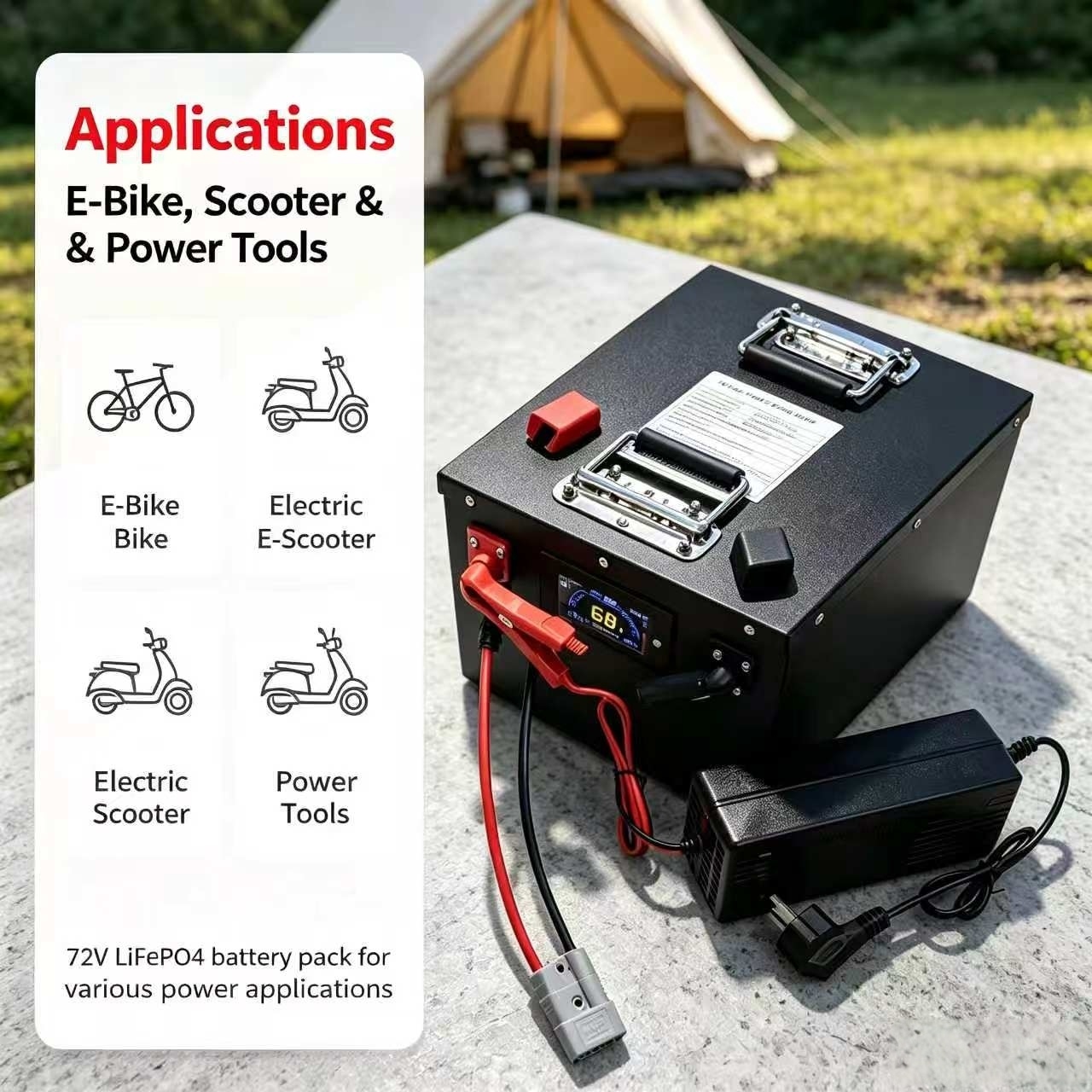 72V 50Ah 50A 60Ah 60 Ah 60A li - огляд і ціна 72V 60Ah Lifepo4 Battery Pack